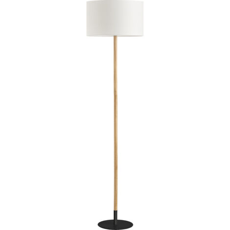 Lámpara de pie NOELIA negro+madera