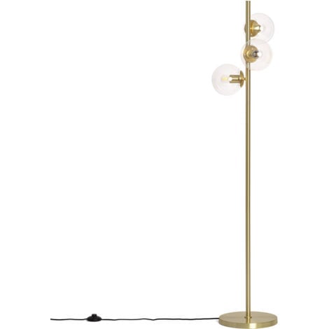 Lámpara de Pie Otos de Metal y Cristal 3 Focos Dorado