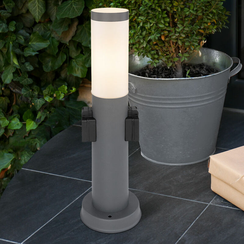 

Lámpara de pie para exteriores, tomas de luz para jardín, luz de foco con base de acero inoxidable Globo 3158AK