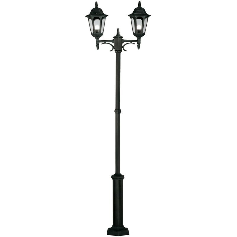 

Parish - Farolillo exterior doble 2 luces negro IP44, E27 - Elstead
