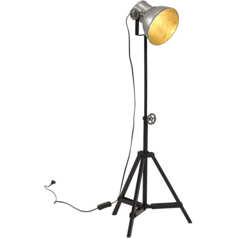 Lámpara de pie plateado vintage 25 W E27 35x35x65/95 cm vidaXL