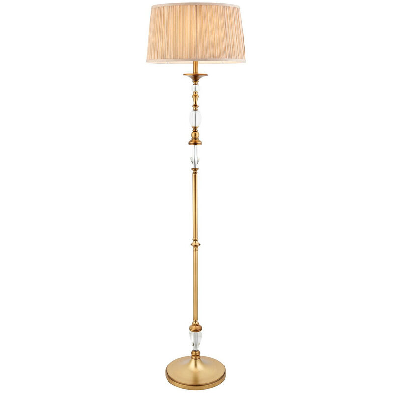 

Interiors 1900 Lighting - Interiors Polina Antique Brass - Lámpara de pie 1 luz de latón antiguo con pantalla beige, E27