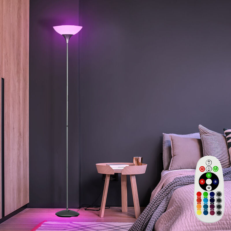 

Proyector de techo LED RGB, lámpara de pie, iluminación, color titanio, sala, dormitorio, oficina, luz de la habitación, incluido el control remoto,