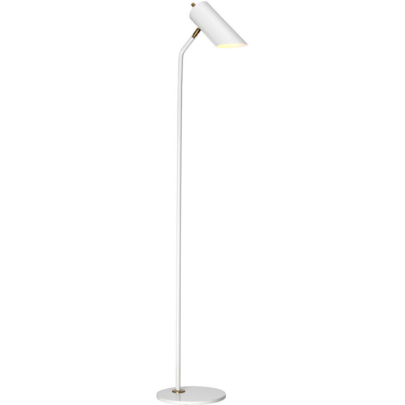 Elstead - Quinto 1 ljus golvlampa - vit åldrad mässing, E27