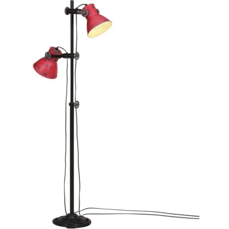 Lámpara de pie rojo desgastado 25 W E27 25x25x90/140 cm