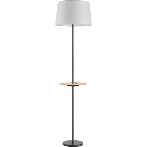 Lámpara de pie ROMESA natural/negro E27 USB