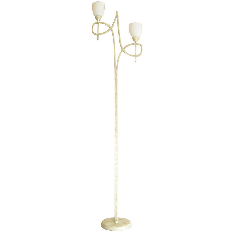 

Lámpara de pie San Marino 2 bombillas crema / dorado / cristal opalino