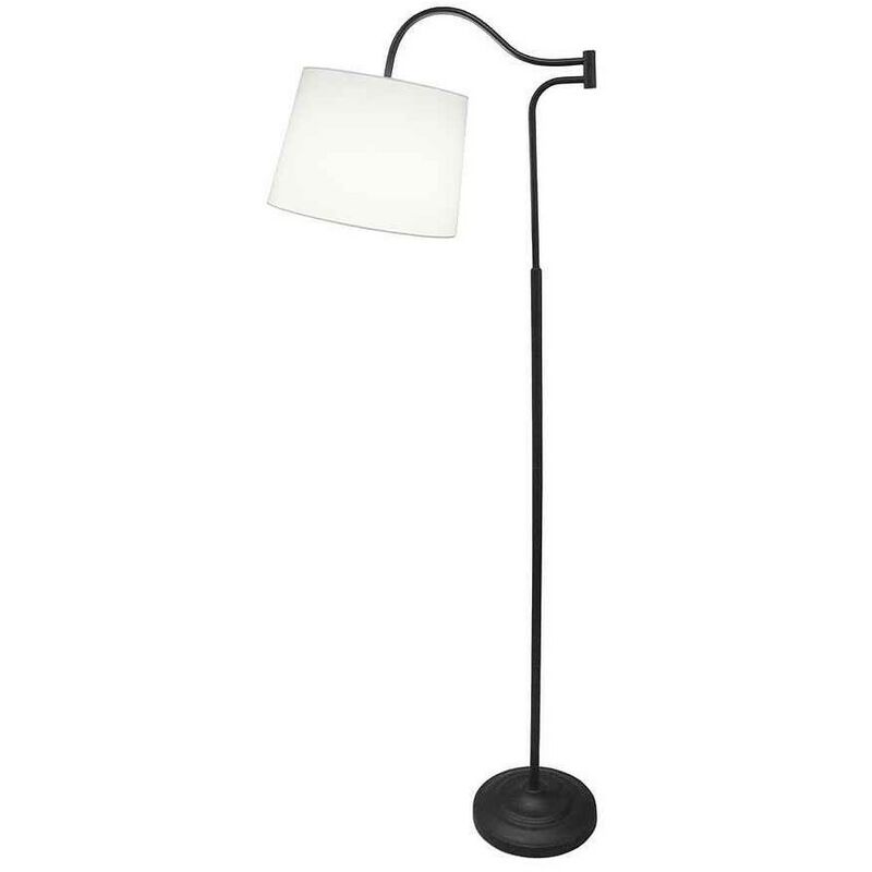 

Pie de salon negro con pantalla modelo SANLURI 1 luz - Alemar