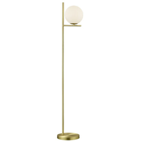 Lámpara de pie Sphere Vidrio Blanco Latón H150 cm Pure Trio Lighting