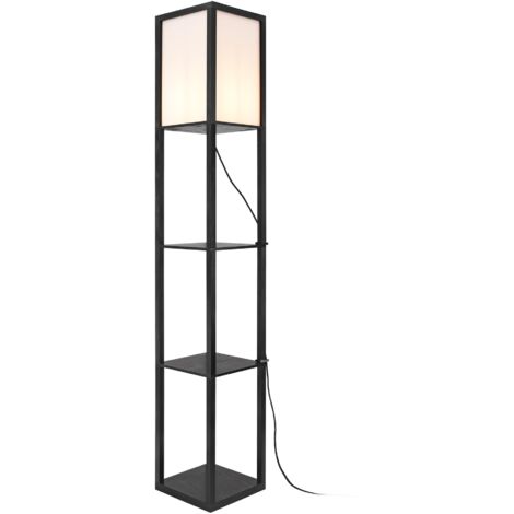 Lámpara de pie Stapleford luminaria con estante E27 altura 160 cm negro blanco 030007319