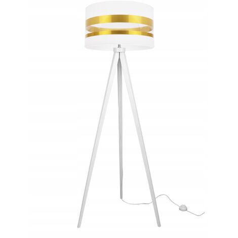 LÁMPARA DE PIE TRÍPODE LOFT PANTALLA DORADA SELECCIÓN LED
