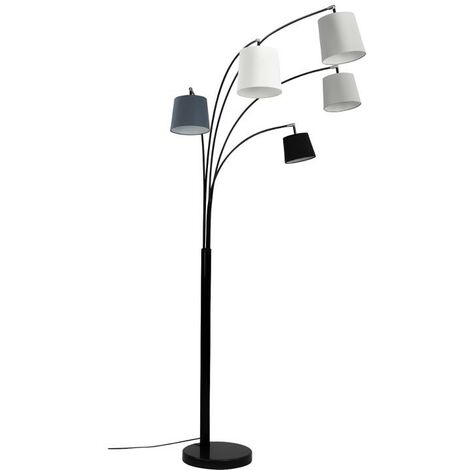 OZAIA Lámpara de pie VARIETONE con 5 pantallas - Metal y tela - Alto 234cm - Vente-unique