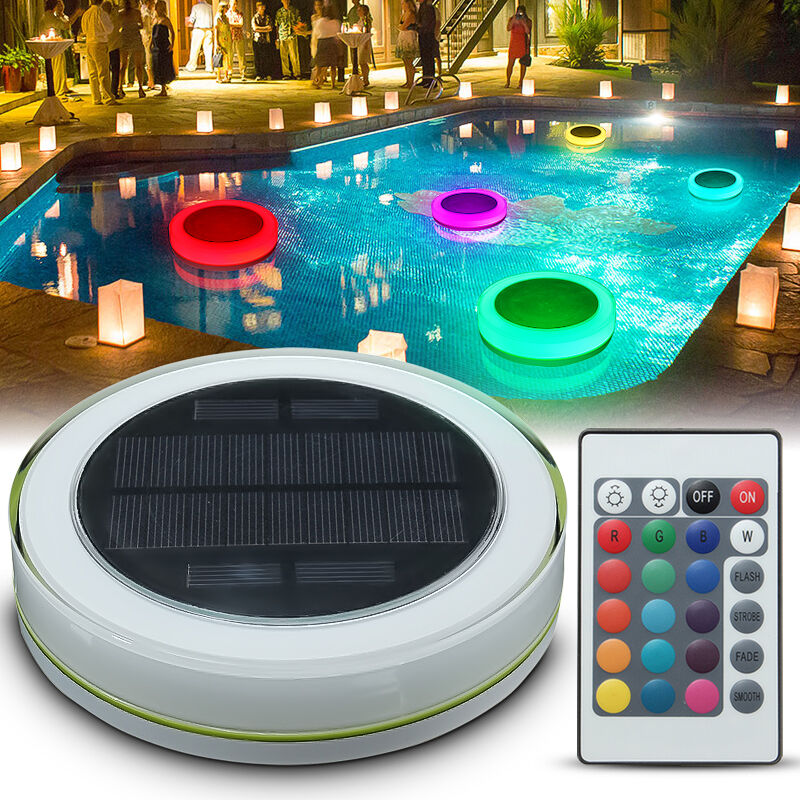 

Lámpara de piscina solar impermeable RGB de 7 colores con control remoto