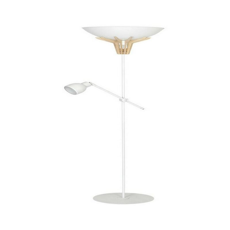 

Lampara de Piso Lilus - Piso - Sala de estar, piso - Blanco en Metal, Madera, 47 x 37 x 170 cm, 2 x E27, 60W