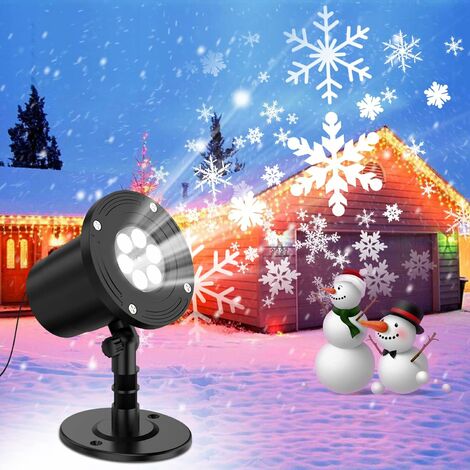 lámpara de proyección led copo de nieve ventisca película proyección jardín lámpara de tierra lámpara de proyección al aire libre