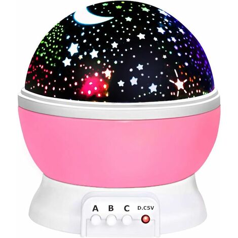 Lámpara De Proyector De Cielo Estrellado MINKUROW Para Niños - El Mejor Regalo, Rosa