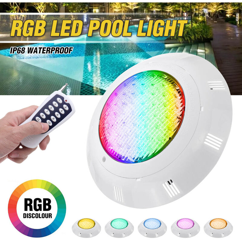 

Lámpara de proyector LED RGB de 45W bombilla impermeable piscina + control remoto