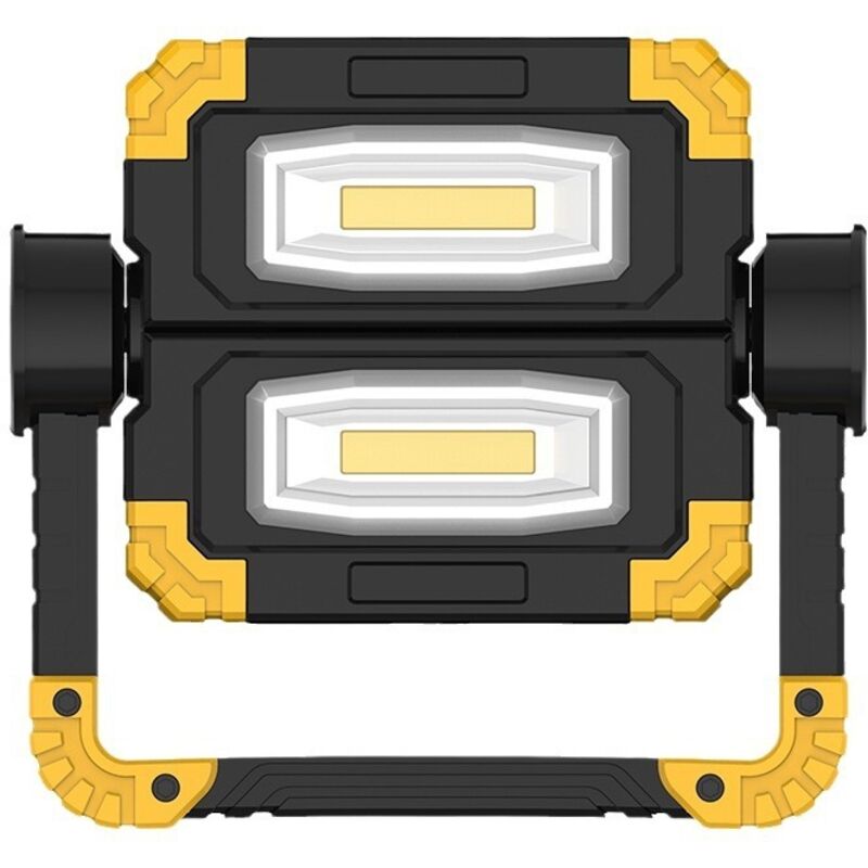 Lámpara de reflector para sitio de construcción recargable: Luz de trabajo portátil LED de 20 W, 2 COB 2000 lúmenes Iluminación portátil inalámbrica