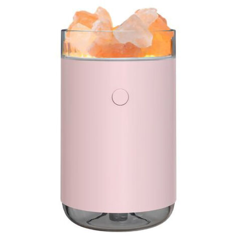 Lámpara de sal de cristal de 260 ml – Luz de colores + difusor USB silencioso, decoración zen multiusos, regalo relajante para el Día de la Madre