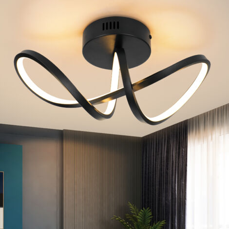 Lámpara de salón moderna de color negro de 12W,Luminaria GBLY lámpara de cocina con diseño, 3000K de luz cálida blanca, iluminación de techo interior LED para pasillo y cocina