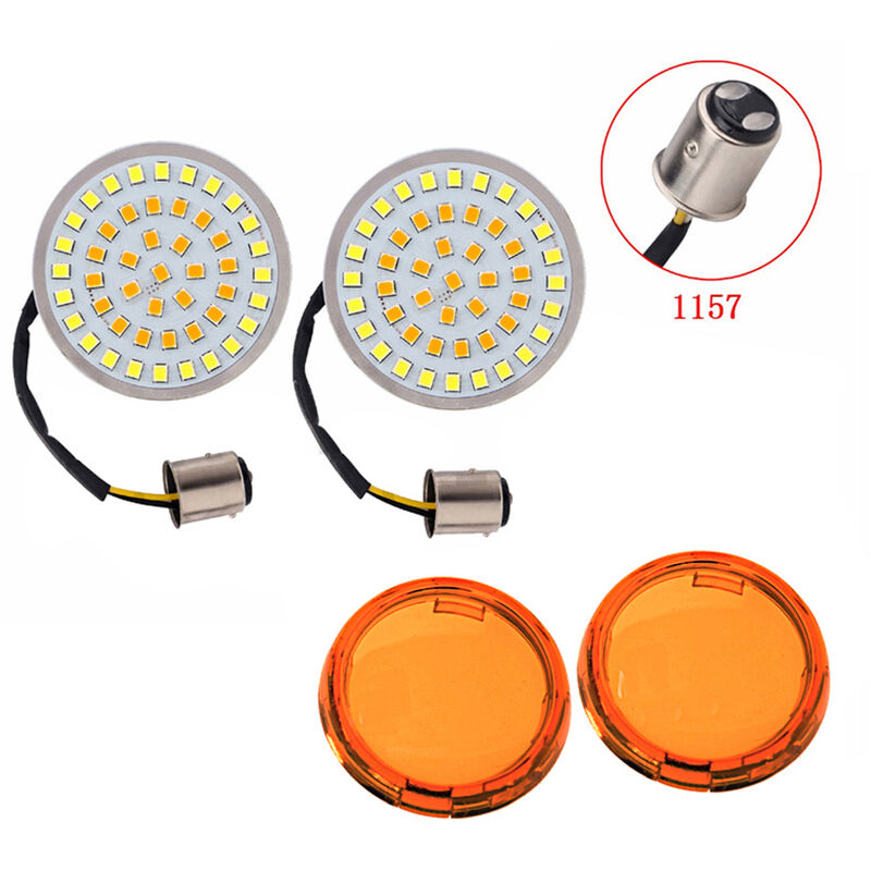 

Asupermall - Lampara de senal de reacondicionamiento de motocicleta, cubierta de lente de senal de giro Led, lampara de luz indicadora de senal de