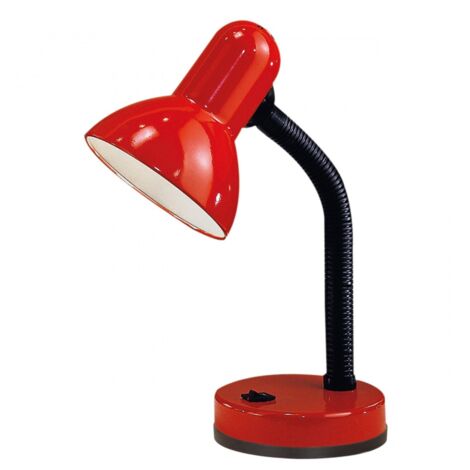 Lámpara de sobremesa Basic roja con brazo flexible Eglo.