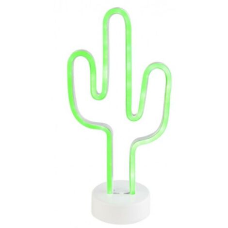 La'mpara de sobremesa cactus led 1,8w en pla'stico blanco con interruptor on/off r55220101