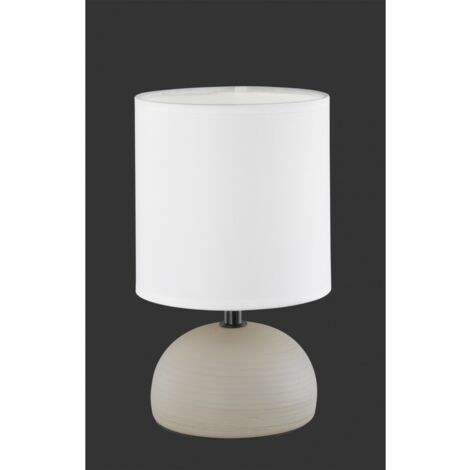 Lámpara de Sobremesa Cappuccino Cerámica Moderna Pantalla Blanca Luces Ø14 cm Trio Iluminación