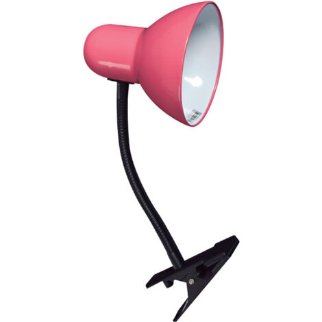 Lámpara de sobremesa CLIP con muelle 1xE27 Rosa
