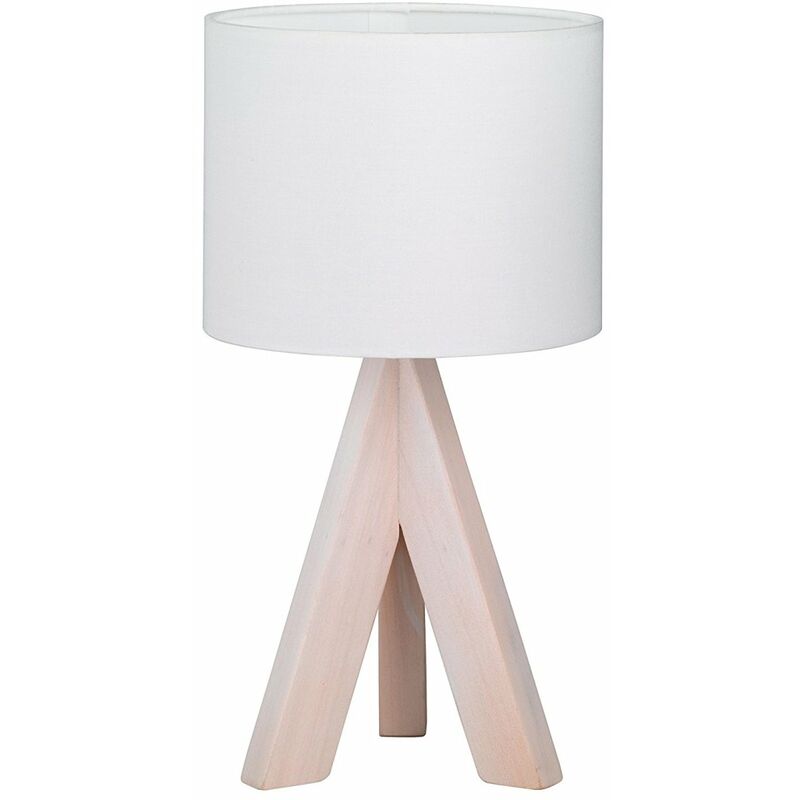 

Lámpara de sobremesa de madera y tela blanca modelo Ging E14 ( R50741001) - Trio Lighting