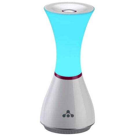 Lámpara de sobremesa LED RGB con altavoz, conexión USB y microSD (3W 280lm) IP20 fabricado en ABS y metal color blanco