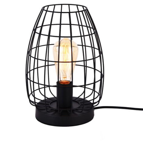 LAMPARA DE SOBREMESA METALICA E27 60W COLOR NEGRO Ø20x27,5cm EDM