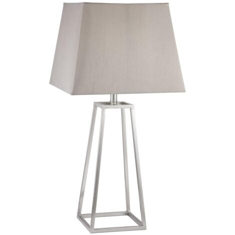 Lámpara de sobremesa rinconera modelo Biccoca acabado niquel satinado 61cm(alto) 30cm(ancho).