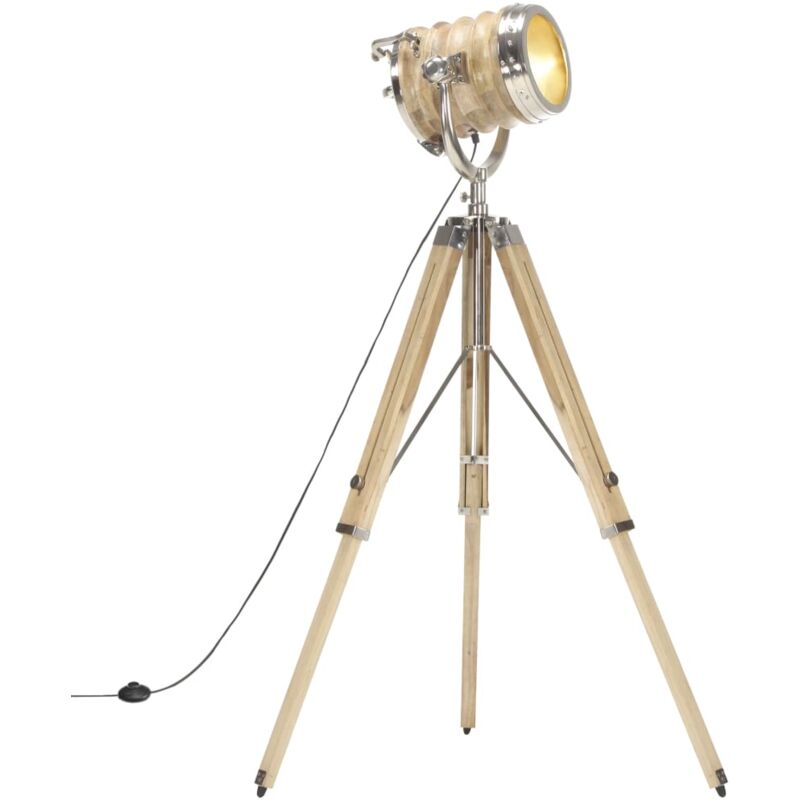 

Lámpara de suelo con trípode madera maciza de mango 131 cm - Marrón - Vidaxl