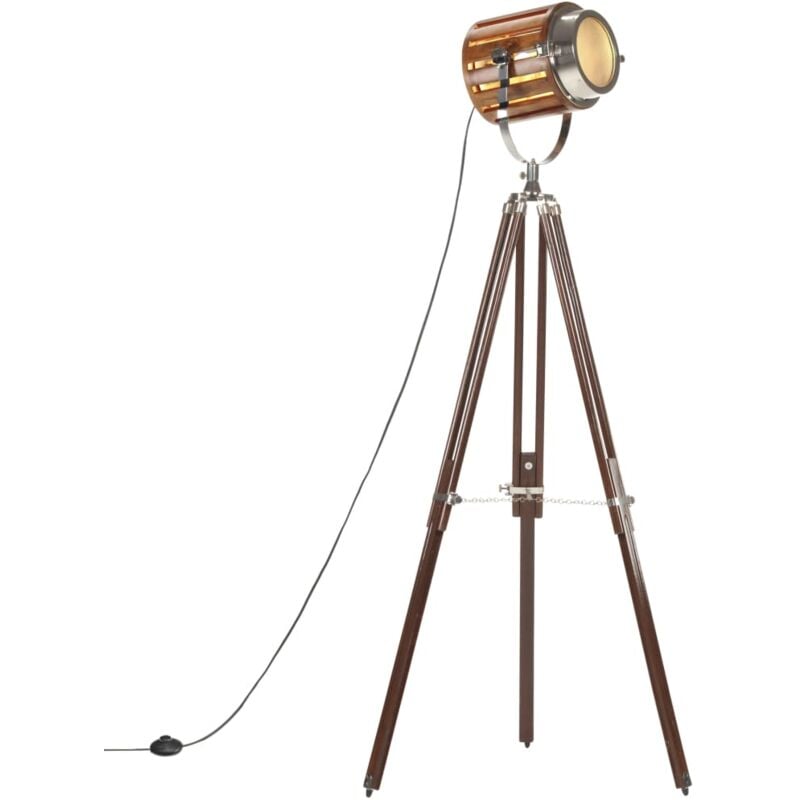 

Lámpara de suelo con trípode madera maciza de mango 186 cm - Marrón - Vidaxl