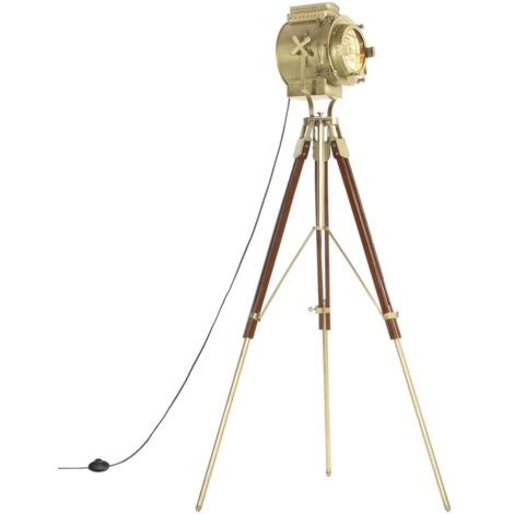 Lámpara de suelo con trípode madera maciza de mango 193 cm