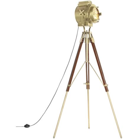 Lámpara de suelo con trípode madera maciza de mango 193 cm vidaXL