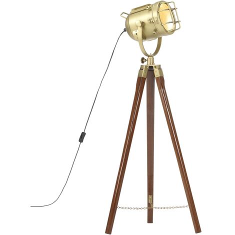 Lámpara de suelo con trípode madera maciza de mango 97 cm vidaXL