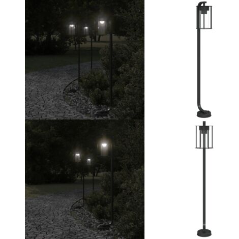 Lámpara de suelo de exterior acero inoxidable negro 100 cm - Iluminación exterior - Lámpara de jardín