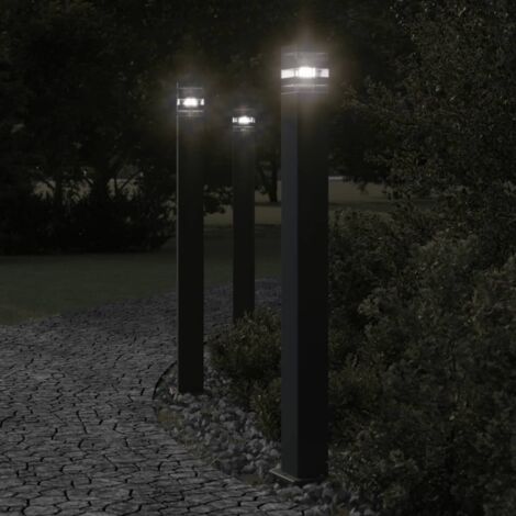 Lámpara de suelo de exterior aluminio negro 110 cm