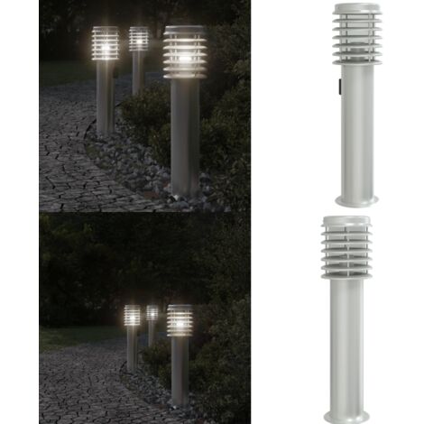 Lámpara de suelo de exterior con enchufe acero inoxidable 60 cm - Iluminación exterior - Lámpara de jardín