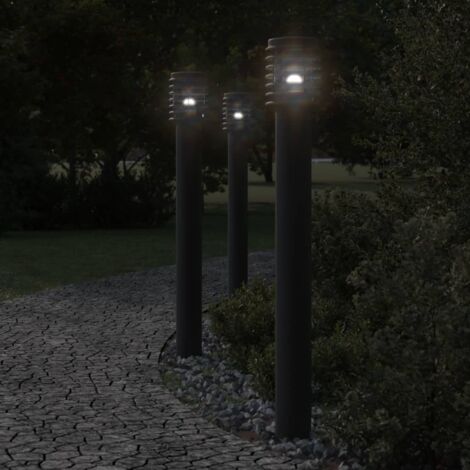 Lámpara de suelo de exterior con enchufe acero negro 110 cm