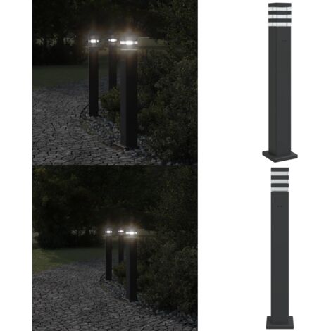 Lámpara de suelo de exterior con enchufe aluminio negro 80 cm - Lámpara de jardín - Iluminación exterior