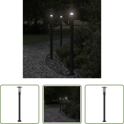 Lámpara de suelo -  Lámpara de suelo de exterior acero inoxidable negro 100 cm