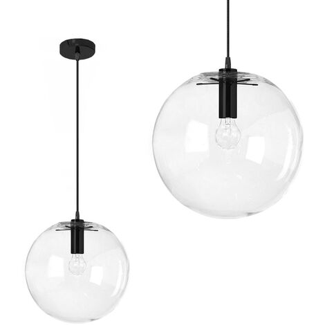 LÁMPARA de SUSPENSIÓN APP306-1CP LASSI VIDRIO NEGRO 20CM 1-PUNTOS de LUZ E27
