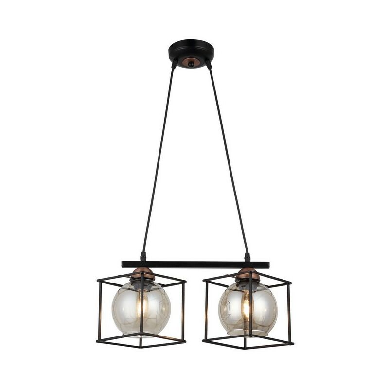 

Lampara de Suspension Arne - Arana - Lampara de techo - Negro, Cobre en Metal, Vidrio, 15 x 41 x 75 cm, 2 x E27, 40 W