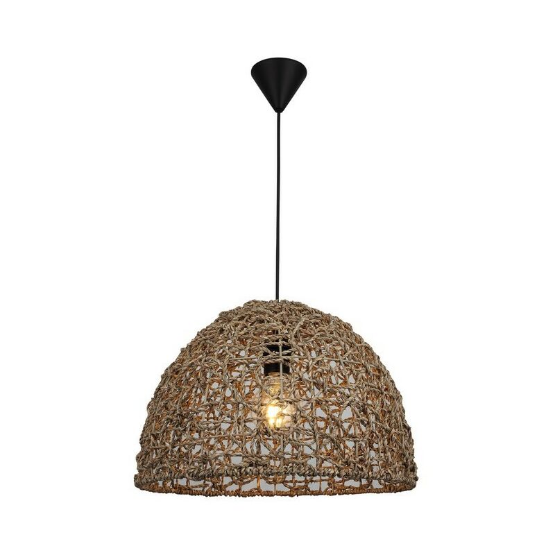 

Lampara de Suspension Barnes - Arana - Lampara de techo - Marron, Negro en Metal, Cuerda, 40 x 40 x 94 cm, 1 x E27, 40W