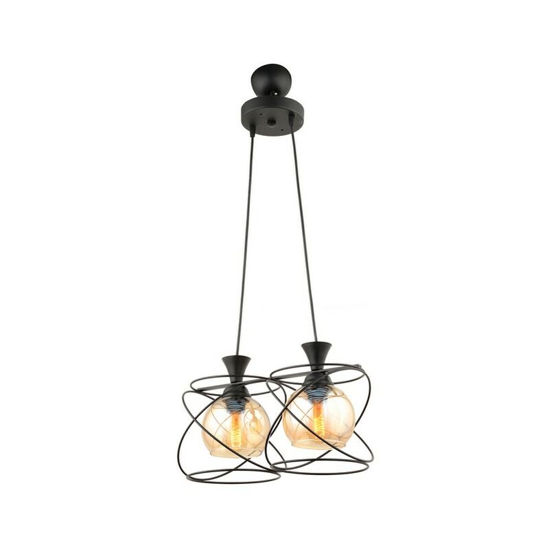 

Lampara de Suspension Casandra - Arana - de techo - Negro en Metal, Vidrio, 100 x 3 x 60 cm, 2 x E27, 60W