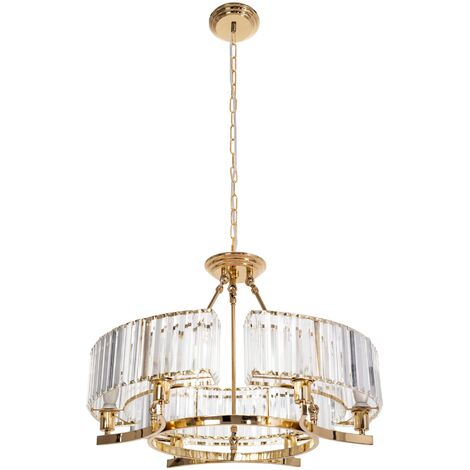 LÁMPARA de SUSPENSIÓN CRISTAL APP789-6C 6-PUNTOS de LUZ E14 83X83X114CM
