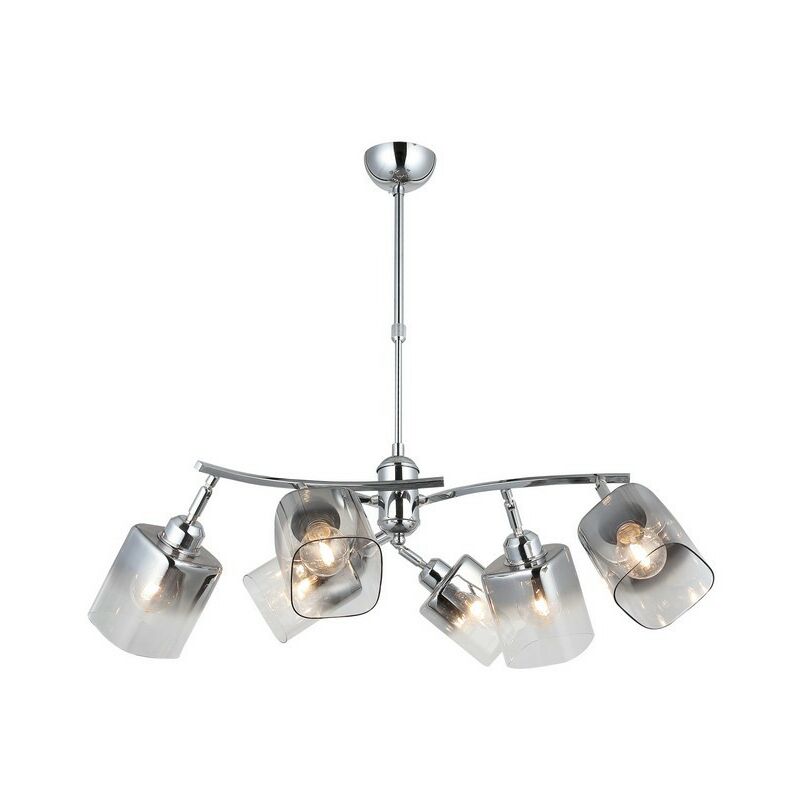 

Lampara de Suspension Derma - Arana - Lampara de techo - Cromo en Metal, Vidrio, 52 x 52 x 79 cm, 6 x E27, Max 40W